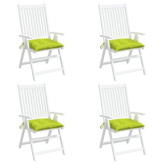 Stoelkussens 4 st 40x40x7 cm oxford stof heldergroen 4