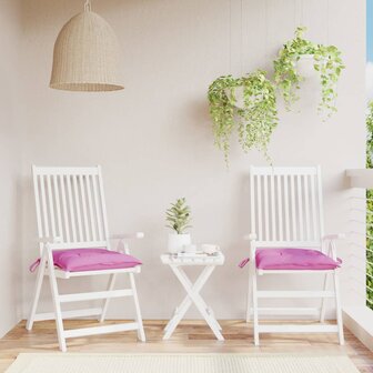 Stoelkussens 2 st 40x40x7 cm stof roze 1