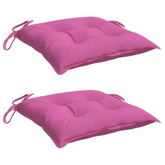 Stoelkussens 2 st 40x40x7 cm stof roze 3