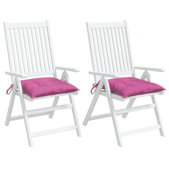 Stoelkussens 2 st 40x40x7 cm stof roze 4