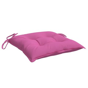 Stoelkussens 2 st 40x40x7 cm stof roze 5