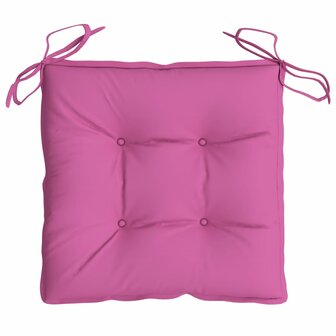 Stoelkussens 2 st 40x40x7 cm stof roze 6