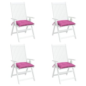 Stoelkussens 4 st 40x40x7 cm stof roze 4