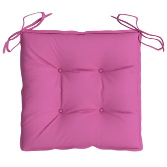 Stoelkussens 4 st 40x40x7 cm stof roze 6