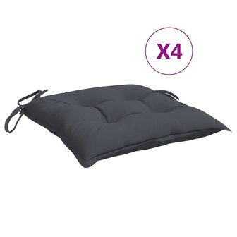 Stoelkussens 4 st 50x50x7 cm oxford stof antracietkleurig 2