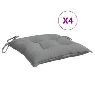 Stoelkussens 4 st 50x50x7 cm oxford stof grijs 2