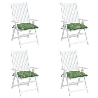 Stoelkussens 4 st bladpatroon 50x50x7 cm stof 4
