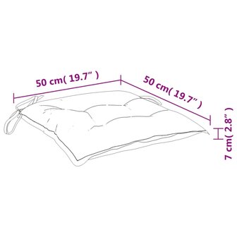 Stoelkussens 4 st bladpatroon 50x50x7 cm stof 9