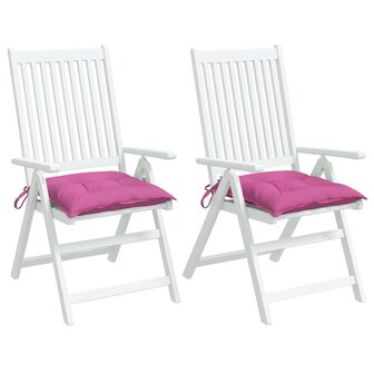 Stoelkussens 2 st 50x50x7 cm oxford stof roze 4