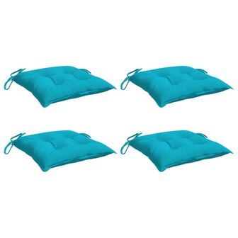 Stoelkussens 4 st 50x50x7 cm stof turquoise 3