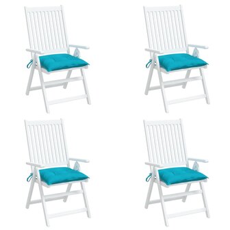 Stoelkussens 4 st 50x50x7 cm stof turquoise 4