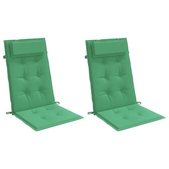 Stoelkussens 2 st hoge rug oxford stof groen 3