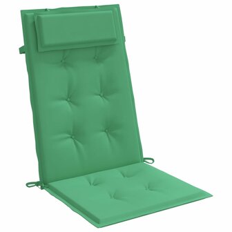 Stoelkussens 2 st hoge rug oxford stof groen 5