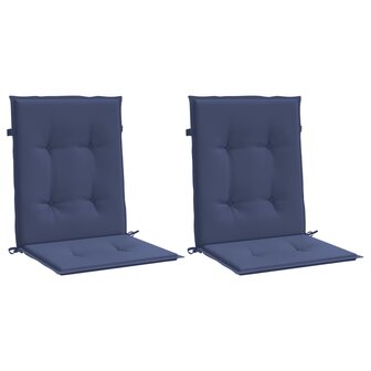 Stoelkussens 2 st lage rug stof marineblauw 3