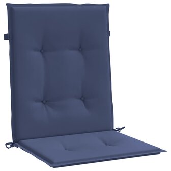 Stoelkussens 2 st lage rug stof marineblauw 5