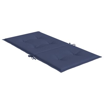 Stoelkussens 2 st lage rug stof marineblauw 6