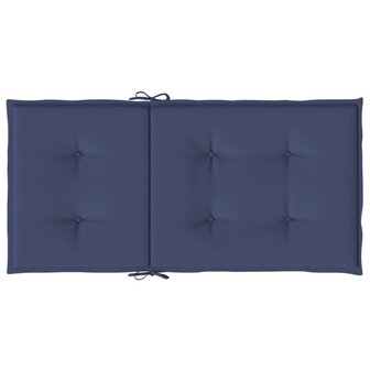 Stoelkussens 2 st lage rug stof marineblauw 7