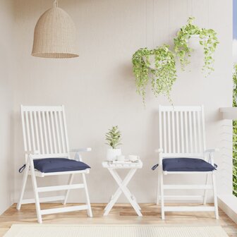 Stoelkussens 2 st 50x50x7 cm oxford stof marineblauw 1