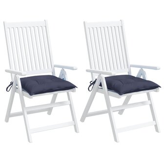 Stoelkussens 2 st 50x50x7 cm oxford stof marineblauw 4