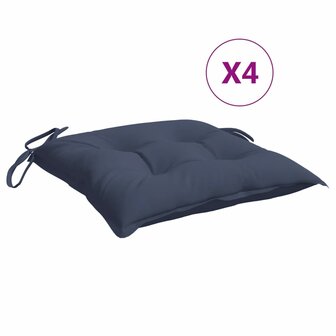 Stoelkussens 4 st 50x50x7 cm oxford stof marineblauw 2