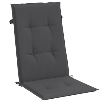 Stoelkussens 2 st hoge rug 120x50x4 cm stof gem&ecirc;leerd antraciet 5