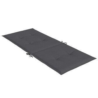 Stoelkussens 2 st hoge rug 120x50x4 cm stof gem&ecirc;leerd antraciet 6