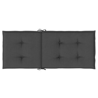 Stoelkussens 2 st hoge rug 120x50x4 cm stof gem&ecirc;leerd antraciet 7