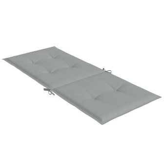 Stoelkussens 2 st hoge rug 120x50x4 cm stof lichtgrijs 6