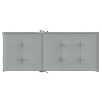 Stoelkussens 2 st hoge rug 120x50x4 cm stof lichtgrijs 7