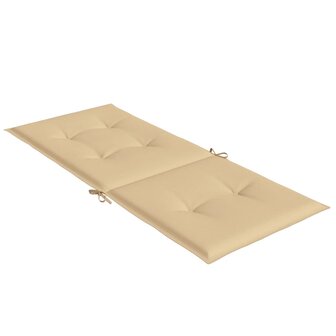 Stoelkussens 2 st hoge rug 120x50x4 cm stof gem&ecirc;leerd beige 6