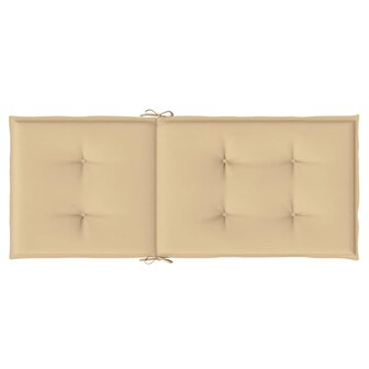 Stoelkussens 2 st hoge rug 120x50x4 cm stof gem&ecirc;leerd beige 7