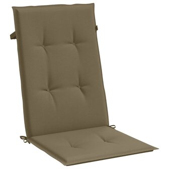 Stoelkussens 2 st hoge rug 120x50x4 cm stof gem&ecirc;leerd taupe 5