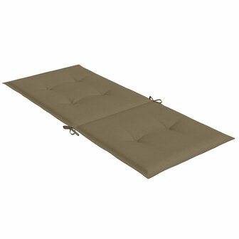 Stoelkussens 2 st hoge rug 120x50x4 cm stof gem&ecirc;leerd taupe 6