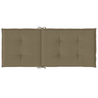 Stoelkussens 2 st hoge rug 120x50x4 cm stof gem&ecirc;leerd taupe 7