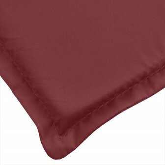 Stoelkussens 2 st hoge rug 120x50x4 cm stof gem&ecirc;leerd wijnrood 9
