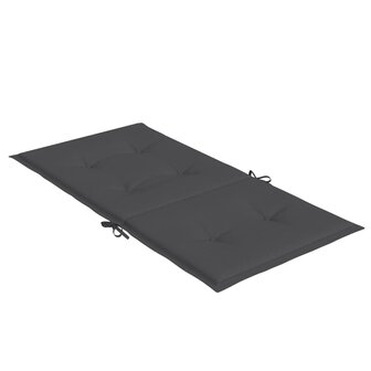 Stoelkussens 2 st lage rug 100x50x4 cm stof gem&ecirc;leerd antraciet 6