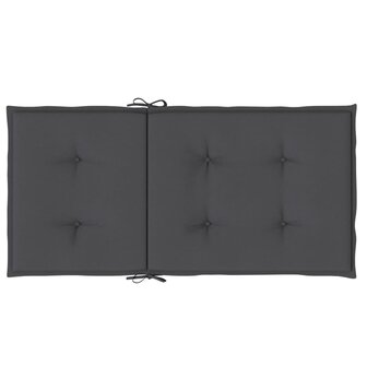 Stoelkussens 2 st lage rug 100x50x4 cm stof gem&ecirc;leerd antraciet 7
