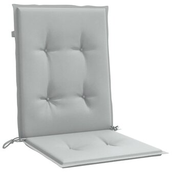 Stoelkussens 2 st lage rug 100x50x4 cm stof lichtgrijs 5