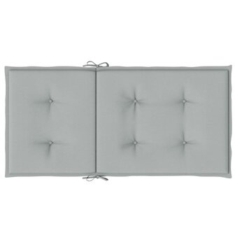 Stoelkussens 2 st lage rug 100x50x4 cm stof lichtgrijs 7