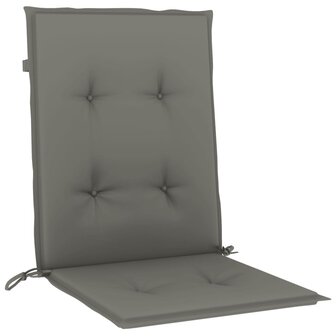 Stoelkussens 2 st lage rug 100x50x4 cm stof donkergrijs 5