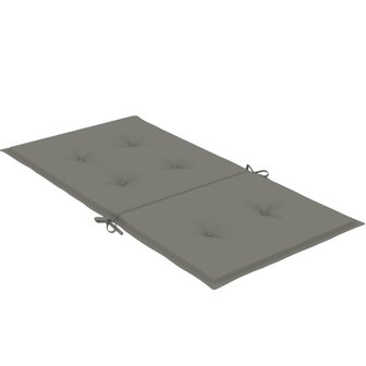 Stoelkussens 2 st lage rug 100x50x4 cm stof donkergrijs 6