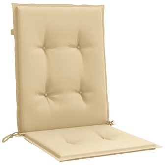 Stoelkussens 2 st lage rug 100x50x4 cm stof gem&ecirc;leerd beige 5