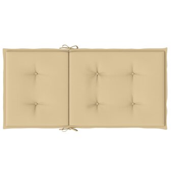 Stoelkussens 2 st lage rug 100x50x4 cm stof gem&ecirc;leerd beige 7