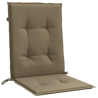 Stoelkussens 2 st lage rug 100x50x4 cm stof gem&ecirc;leerd taupe 5