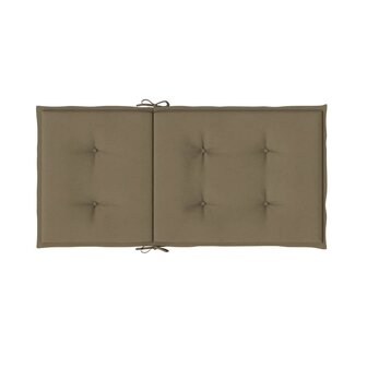 Stoelkussens 2 st lage rug 100x50x4 cm stof gem&ecirc;leerd taupe 7