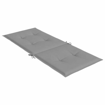 Tuinstoelkussens rugleuning 2 st 120x50x3 cm stof grijs 6
