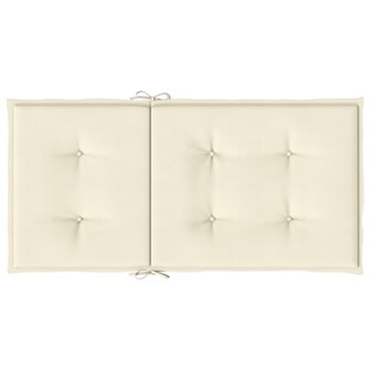 Tuinstoelkussen lage rug 2 st 100x50x3 cm oxford stof cr&egrave;me 7