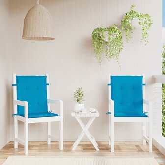 Tuinstoelkussens lage rug 2 st 100x50x3 cm oxford stof blauw 1