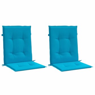 Tuinstoelkussens lage rug 2 st 100x50x3 cm oxford stof blauw 3