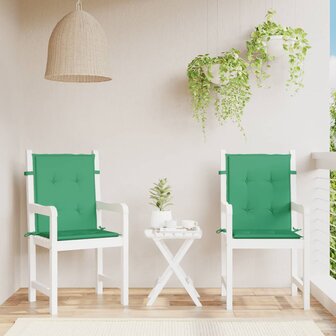 Tuinstoelkussens lage rug 2 st 100x50x3 cm oxford stof groen 1